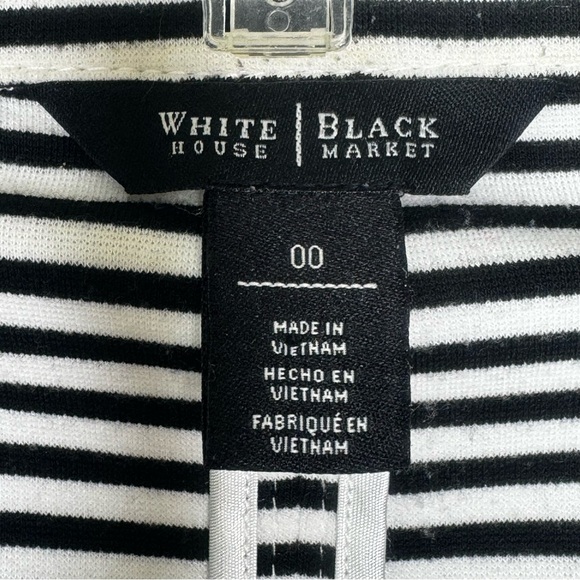 Women’s White & Black Stripped Dress Jacket Size 00 - Picture 2 of 14